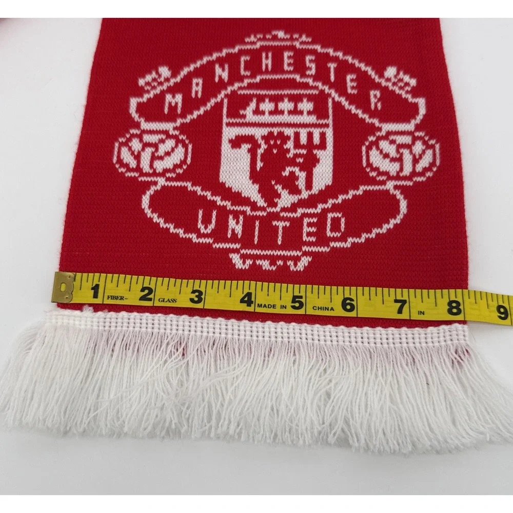 Manchester United Scarf Red White Knit UK Made Official Kohler Sponsor Football